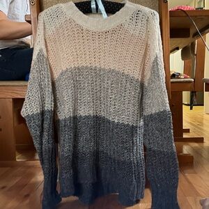 American Eagle Pink/Grey/Cream Knit Sweater